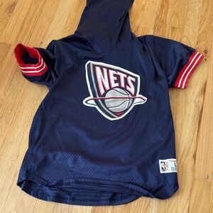 Mitchell & Ness Kids Navy Hoodie with Red Accents Brooklyn nets